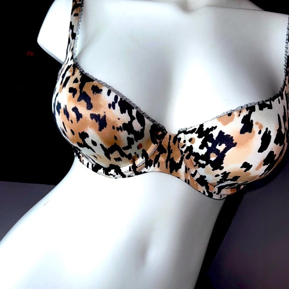 SOMA Mimi Demi Memory Foam Padded Underwire Leopard Cheetah Print Bra Sz 34D NEW - Picture 1 of 16